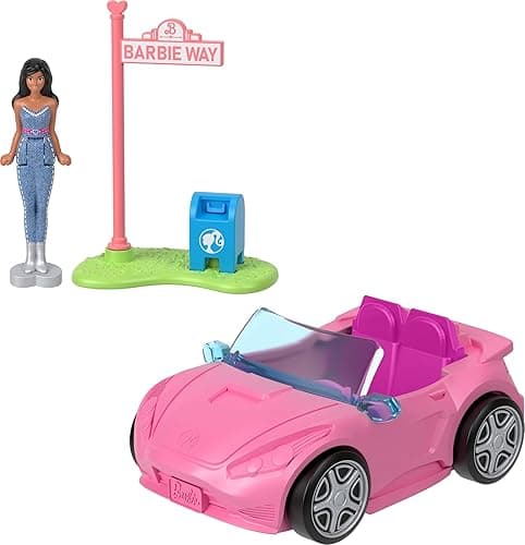 Barbie Mini BarbieLand 4-Pack Doll & Toy Vehicle Set with 4 Barbie Mini Dolls (1.5-inch) & 4 Iconic Vehicles with Color-Change Surprise thumbnail 5