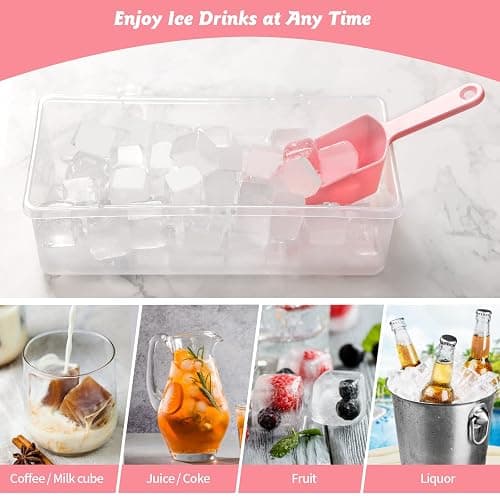 Food-grade Silicone Ice Cube Tray with Lid and Storage Bin for Freezer, Easy-Release 2 * 36 Small Nugget Ice Trays 1 ice Bucket & Scoop, Flexible Ice Cube Molds with Ice Container thumbnail 4