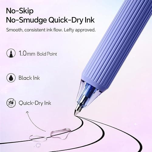 WRITECH Gel Pens Bold Point: 1.0mm Black Ink Retractable 4ct Smooth Writing with Aesthetic Gradient Color Barrel for Journaling Note Taking Silent Click No Smear Nebula Pen Set thumbnail 2