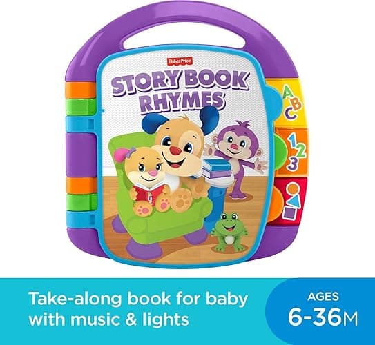 Fisher-Price Baby Learning Toy Laugh & Learn Storybook Rhymes Musical Book with Lights & Sounds for Infants Ages 6+ Months (Amazon Exclusive) thumbnail 2