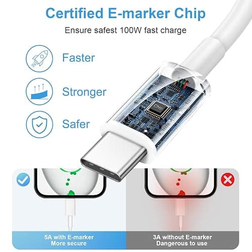 USB to USB C Cable for iPhone 17 16 Type C Carplay 2Pack 10FT Cable White | Fast Charging Carplay Cable, USB C Carplay Cord Compatible with iPhone 17 16 15 thumbnail 3