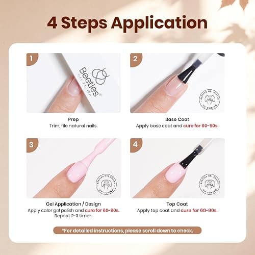 Beetles Gel Nail Polish Kit with U V Light- 88 PCS 55 Colors Gel Polish Set | Winter Atelier Fall Nails with Cat Eye Jelly Gel Base Top Coat Soak Off at Home Nails Kit Gifts for Women Girls Teen thumbnail 7