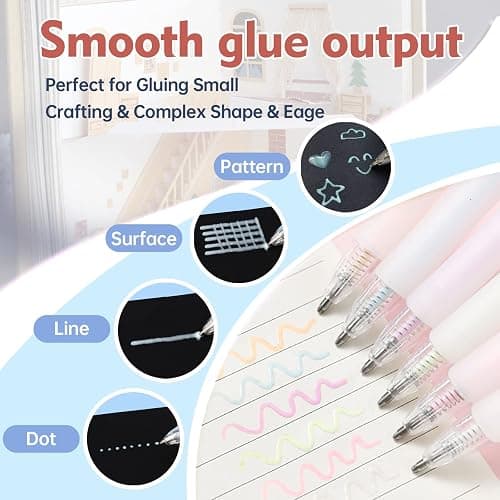 Vamoseehi Fine Tip Glue Pen, Quick Dry Roller Stick Pens, Apply Glue Like Writing, Easy Control Precision Adhesive for Scrapbooking, Card Making, Crafting, Foil Calligraphy, Craft Supplies thumbnail 3