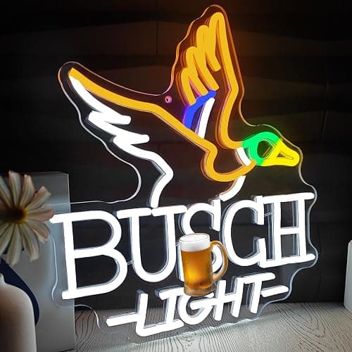 Beer Neon Sign Duck Beer Neon Light for Wall Decor Dimmable Bar LED Sign for Man Cave Bars Pub Party Store USB Powered Bu-Sch Sign Light for Gift thumbnail 2