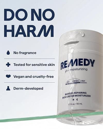 Remedy for Rich Moisture - Barrier Repairing Rich Cream Moisturizer for Normal to Dry Skin - Quadruple Ceramide Complex, Peptides, Squalane, Glycerin- By Dermatologist Dr. Shah, 1.7 fl. oz thumbnail 8