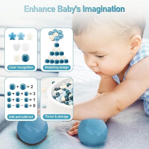FHRILEK Crush-Proof Balls, BPA-Free Plastic Balls for Toddlers Indoor Play Non-Toxic and Safe. Works for playpens, Parties, Amusement Activities, Birthday and Christmas Occasions. thumbnail 3