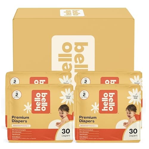 Hello Bello Diapers, Size 2 (10-16 lbs) Flower Child, 120 Count Value Pack of Premium Disposable Baby Diapers, Hypoallergenic with Soft, Cloth-Like Feel - Image 1