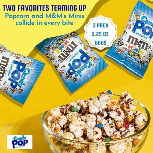CANDY POP M&Ms Minis Candy Coated Popcorn, (5.25oz bags, 3-Pack) thumbnail 5