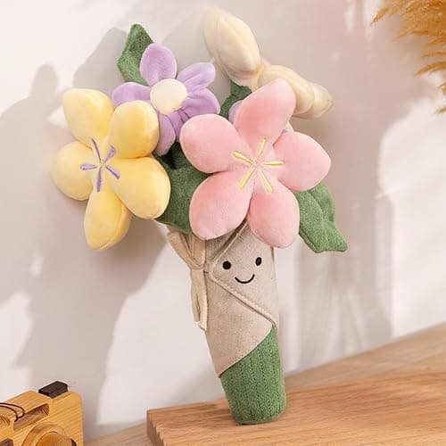 QYN Stuffed Flower Plush Bouquet Flowers Decor Funny Gifts for Women Friends - Image 1