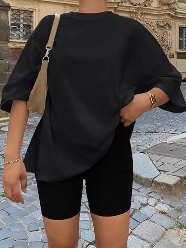 Trendy Queen Womens Oversized Summer T Shirts Plus Size Batwing Cute Casual Tops Short Sleeves Fashion Workout Clothes thumbnail 3
