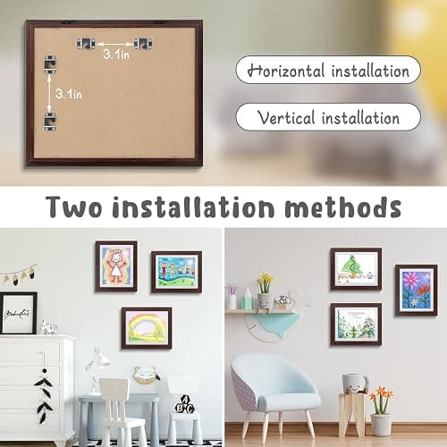 Golden State Art, 10x12.5 Kids Art Frames, Front-Opening Picture Frame Great for Kids Drawings, Artworks, Children Art Projects, Schoolwork, Home or Office (Walnut Set of 2) thumbnail 4