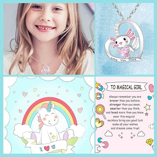 M&Ostyle Cute Axolotl Necklace for Girls Boys Crystal Pendant Necklaces Gifts Jewelry Gifts for Girls Daughter Boys Son Granddaughter Niece Birthday Christmas Graduation Gift thumbnail 5