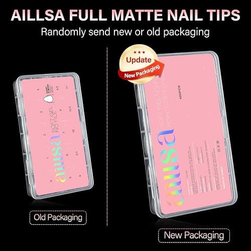 AILLSA Short Almond Nail Tips 450PCS Acrylic Gel Double-sided Matte Clear Pre-Buff Gel Nail Tips No Need Base Coat Press on Nails Tips for Extension 15 Sizes thumbnail 9