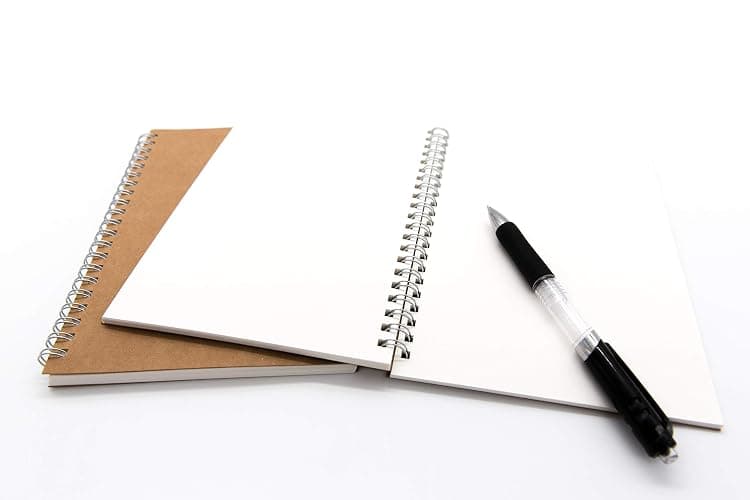 Soft Cover Spiral Notebook Journal 2-Pack, Blank Sketch Book Pad, Wirebound Memo Notepads Diary Notebook Planner with Unlined Paper, 100 Pages/ 50 Sheets, 7.5 inch x 5.1 inch (Brown) thumbnail 5