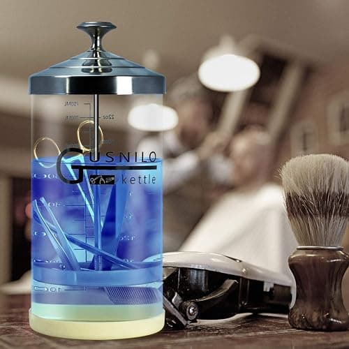 Gusnilo Barber Sanitizer Jar (30 Oz) with Stainless Steel Tray – Ideal for Spa, Salon & Nail Tools thumbnail 7