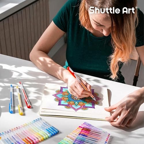Shuttle Art 360 Pack Gel Pens Set, 180 Colors Gel Pen Set Plus 180 Color Refills Perfect for Adult Coloring Books Doodling Drawing Art Markers thumbnail 2
