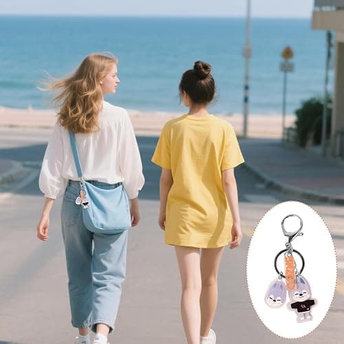 8Pcs SK-Z Acrylic Keychain Cute Cartoon Pendant Key Chain Backpack Accessories for Stray Fans thumbnail 7