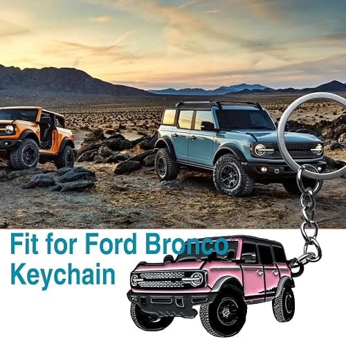 LSAUTO Car Keychain Compatible with Ford Bronco. Alloy Car Pattern Keychain. Key Accessory. thumbnail 6