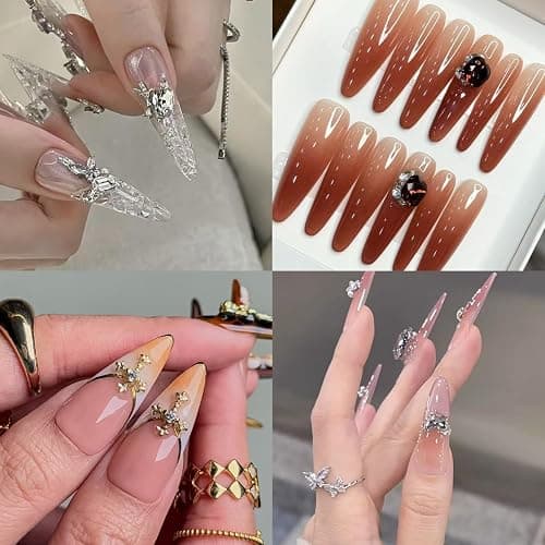 Extra Long Stiletto Nail Tips, 504PCS XXXL Fake Acrylic Nails, Clear Full Cover No C Curve Stiletto Nails Tips for Acrylic Nails Professional, Flattened Press On Nails 12 Sizes thumbnail 7