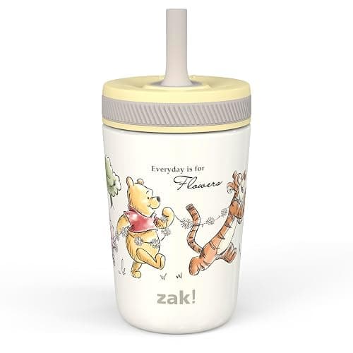 Zak Designs Disney Winnie the Pooh Kelso Toddler Cups For Travel or At Home, 12oz Vacuum Insulated Stainless Steel Sippy Cup With Leak-Proof Design is Perfect For Kids (Winnie the Pooh & Friends) - Image 1