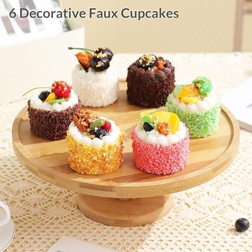 Joeabor 6 Pack Fake Cupcakes, Artificial Cupcakes for Display, Faux Cake Décor, Realistic Fake Artificial Food for Display, Fake Desserts Pastries for Decoration thumbnail 2