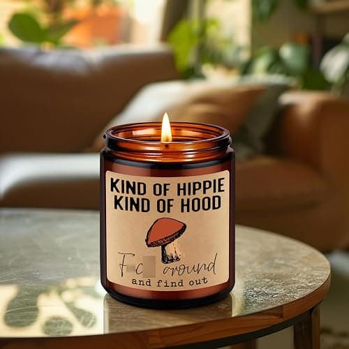 “Kind of hippie kind of hood” lavender candle thumbnail 5