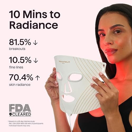 wavytalk Red Light Therapy Mask for Face, Glow Time LED Face Mask 850nm NIR | for Anti-Fine Line, Acne, Skin Rejuvenation with 456 LED Chips, 3 Modes, Gift for Women Wife Mom thumbnail 2