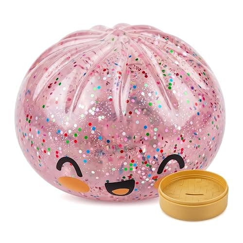 Glitter Dumpling Squishy, Squishy dumpling, Colorful Dumplings Stress Fidget, Soft Squeeze Decompression Dough, Sensory Stress Ball Squeeze Toys (Pink) thumbnail 3