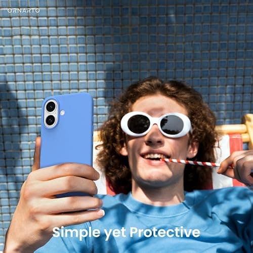 ORNARTO for iPhone 16 Case 6.1", Slim Liquid Silicone,Sky Blue | Silky-Soft Touch, Shockproof Protection, Anti-Fingerprint Finish, Lightweight Design, Microfiber Lining, Responsive Buttons thumbnail 6