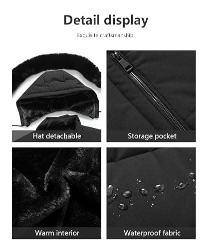 Pefflarge Women's Plus Size Winter Coat Waterproof warm Down Coat Detachable Hooded Parka Jacket thumbnail 5