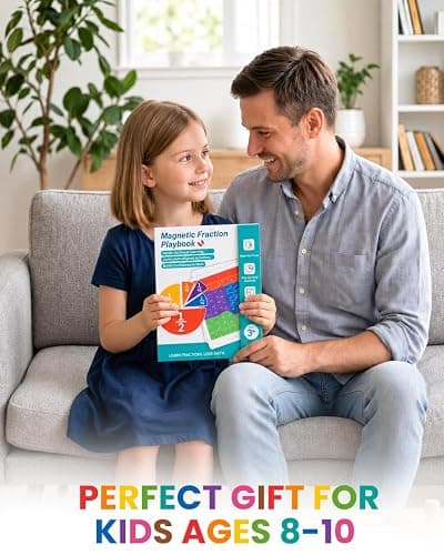 Magnetic Fraction Playbook, Math Manipulatives for 3rd, 4th & 5th Grade, Fractions Demonstration Book with Tiles for Elementary Classroom Must Haves, 102 Montessori Educational Puzzle for Homeschool thumbnail 9
