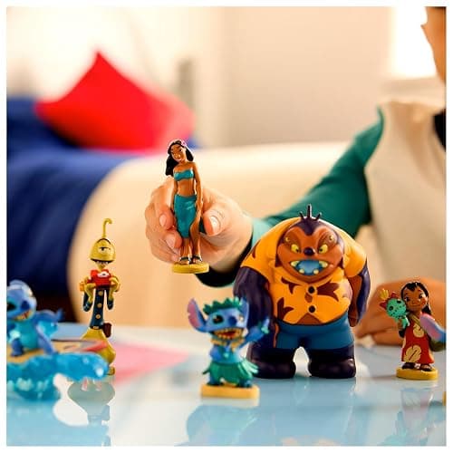 Disney Store Official Lilo & Stitch Figure Set – 7 Fully Sculpted Disney Figures Including Lilo, Stitch, Nani & More in Double-Tiered Box with Scenic Backgrounds thumbnail 2