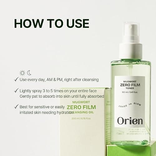 Orien Mugwort Zero Film Toner 5.41 fl.oz. 160ml ㅣpH5.5 Calming, Soothing, Hydrating Spray Toner thumbnail 7