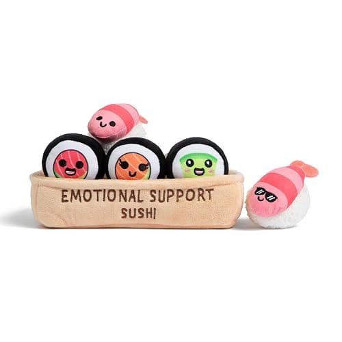 Emotional Support Sushi by Relatable - Cuddly Stuffed Animals and Toys, Squishy Toys and Plushies, Great Gift Ideas for Loved Ones of All Ages - Includes 5 Plushies with Carrying Basket - Image 1