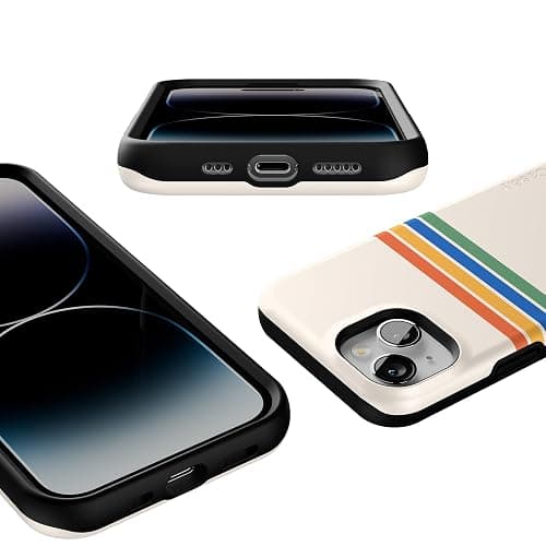 Casely iPhone 14 Case | Totally Groovy | Rainbow Stripes Colorblock | Compatible with MagSafe | Bold Protective Design thumbnail 3