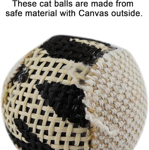 TTcat Canvas Cat Toys Balls Interactive Toys for Indoor Cats and Kitten,12 Pack. thumbnail 5