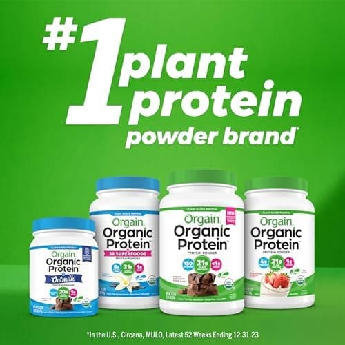 Orgain Organic Vegan Protein Powder, Creamy Chocolate Fudge - 21g Plant Protein, 7g Prebiotic Fiber, Low Net Carb, No Lactose, No Added Sugar, For Shakes & Smoothies, 2.03 lb (Packaging May Vary) - Creamy Chocolate Fudge - 20 Servings (Pack of 1) thumbnail 7