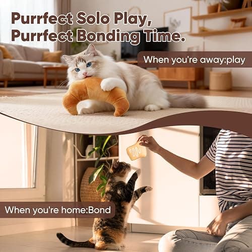 CiyvoLyeen Bread Catnip Toys, Cat Toy for Indoor Interactive Toys, Kitten Chew Bite Kick Toy Baguette Croissant Pretzel Toast Bun Cinnamon Roll Plush Catmint Pet Birthday Presents 6 Pack thumbnail 5