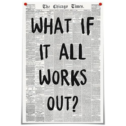 zphvaqd Trendy Newspaper Canvas Wall Art，What If It All Works Out Print，Black and White Poster，Fashion Home Decor for Bathroom Teen Room 12 x 16 in Unframed thumbnail 2