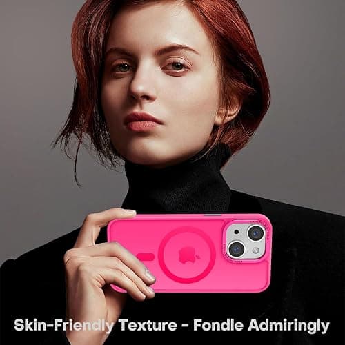 Newfuture Designed for iPhone 15 Case with Strong Magnetic [13 FT Military Drop Protection] [Compatible with Magsafe] Slim Translucent Matte Shockproof with Anti-Fingerprint Phone Case, Hot Pink thumbnail 7