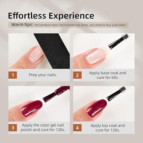 JODSONE 10 Colors Gel Nail Polish Set with Base Coat & Top Coat White Pink Purple and Red Gel Polish for All Seasons Girl's Holiday Gift thumbnail 6