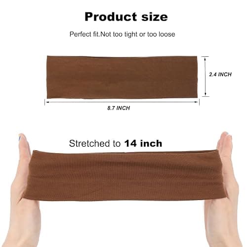 9Pcs Headbands for Women Non Slip Headband, Soft Elastic Hair Bands for Women's Hair, Fashion Cotton Cloth Stretchy Sweat Bands Headbands for Sports, Makeup, Gym, Running, Yoga, Workout (9Colors-B) thumbnail 2