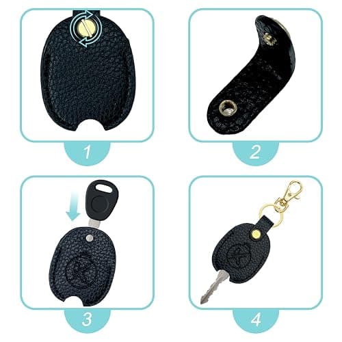KRSURERICHER Leather Key Sleeve for Broken Key, Car Key Cover, Key Loop Replacment, Key Fod Protector Keychain for Women/Men thumbnail 4