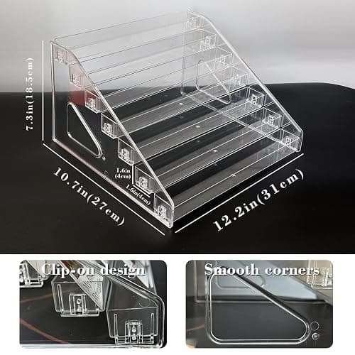 Sticker Display Stand, 7-Tier Acrylic Card Display Risers for Vendors | Clear Acrylic Sticker Holder Rack for Craft Shows, Markets, Greeting Cards, Postcards, Cookies and Collectibles thumbnail 3