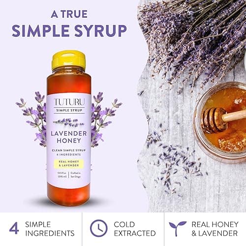 Lavender Honey Simple Syrup for Coffee, Cocktails, Tea, Matcha - Clean Simple Syrup with Real Lavender & Honey - 13.5 oz thumbnail 8