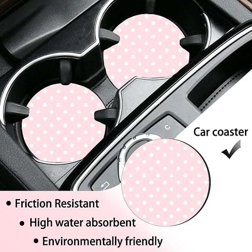 Polka Dots License Plate Frames，Polka dots Car Accessories for Women and Men ，Cute License Plate，Aluminum License Plate Frame Fits Standard US Vehicles Size 12.2 x 6 Inch (Pink-Polka dots) thumbnail 3