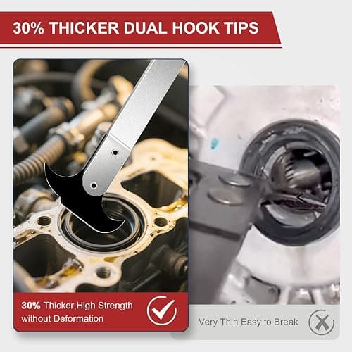 XUDYVCO Seal Puller, 3rd Generation Oil Seal Removal Tool with 30% Thicker Dual Hook Tips and Heat-Treated Steel, Seal Puller Tool Perfect for Car, SUV, Light Truck and Machine Repair thumbnail 2