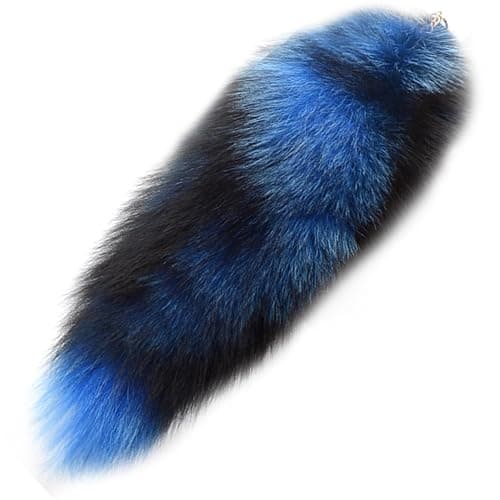Faux Tail Therian Tail Fox 15.8'' Faux Animal Tail Keychain Fluffy Therian Tail Pendant Long Fox Tail Keychain Holder White - Image 1