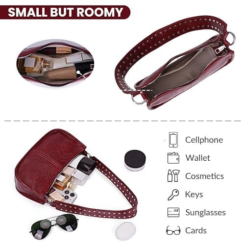 GETERUUV Shoulder Bags for Women Y2k Purse and Handbags Retro Studded Crossbody Bag Small Shoulder Purse Leather Hobo Handbag thumbnail 5