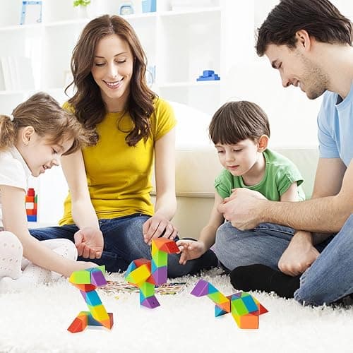 Ganowo Medium Snake Cube, 4 Pack Twist Puzzle Stress Relief Sensory Toys Stocking Stuffers Bulk Supplies Goodie Bags Fillers Fidget Toys for Anxiety Teens Kids thumbnail 7